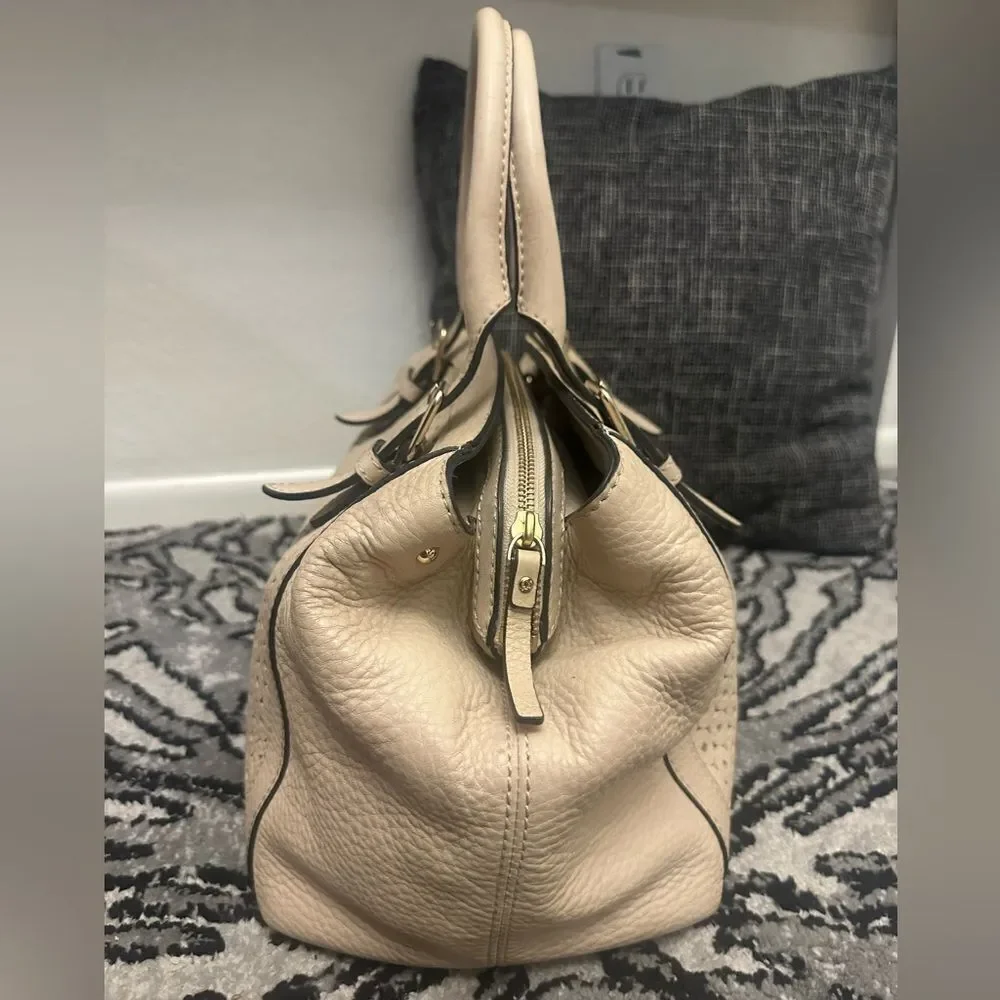 Kate Spade Beige Perforated Satchel